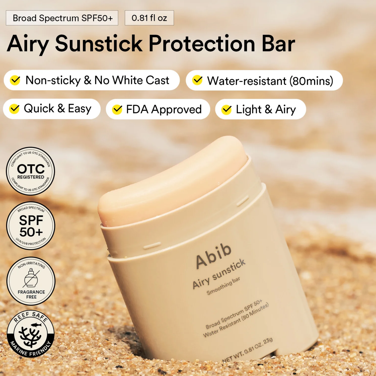 ABIB Airy Sunstick Smoothing Bar 23g