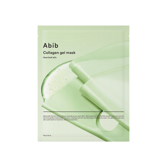 ABIB Collagen Gel Mask Heartleaf Jelly is a soothing facial mask designed to calm and rejuvenate sensitive skin. Infused with Heartleaf Extract, it reduces redness and improves clarity, while Collagen Extract boosts elasticity and firmness. Niacinamide brightens the skin, and Sodium Hyaluronate ensures deep hydration. Rich in botanical extracts, this mask protects and revitalizes the skin, leaving it smooth and refreshed. Ideal for all skin types, it provides a spa-like experience at home.