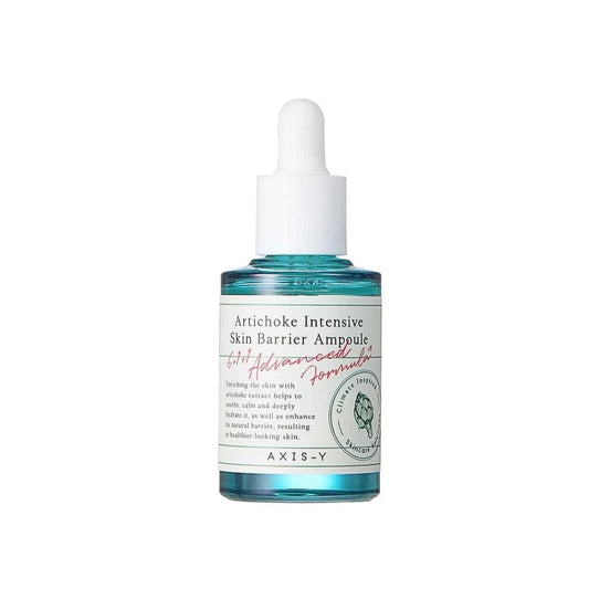 AXIS-Y Artichoke Intensive Skin Barrier Ampoule is a nourishing serum designed to strengthen and protect the skin barrier. Infused with 10,000ppm of Artichoke Leaf Extract, this ampoule helps to tighten pores and improve skin texture. The formula is enriched with soothing ingredients like Aloe Vera and Centella Asiatica Extract, providing deep hydration and calming irritated skin. With additional benefits from Licorice Root Extract and Sodium Hyaluronate, this ampoule leaves your skin feeling smooth, supple