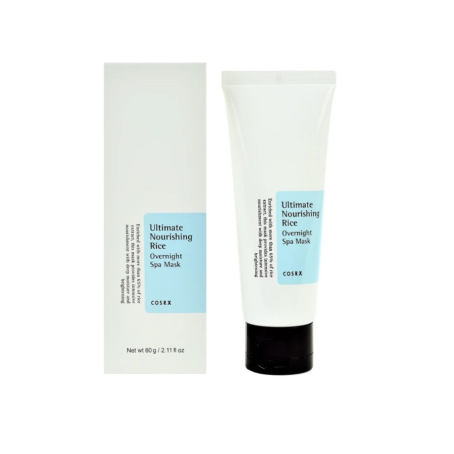 COSRX Ultimate Nourishing Rice Overnight Spa Mask is a rich, hydrating treatment that works overnight to brighten and revitalize your skin. Formulated with Rice Extract and Niacinamide, it helps to even out skin tone and enhance radiance, while Sunflower Seed Oil and Allantoin deeply nourish and soothe the skin. This mask leaves your complexion soft, smooth, and glowing by morning, making it perfect for all skin types seeking a luminous, refreshed look.