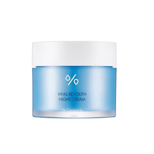 DR.CEURACLE Hyal Reyouth Night Cream is a deeply hydrating night cream designed to rejuvenate and nourish your skin while you sleep. Formulated with multiple forms of Hyaluronic Acid, this cream provides intense moisture, helping to plump and smooth the skin. Infused with Niacinamide, Panthenol, and a blend of botanical extracts like Macadamia Seed Oil and Panax Ginseng Root Extract, it works to improve skin texture, brighten the complexion, and reduce signs of aging. Ideal for all skin types, this night cr