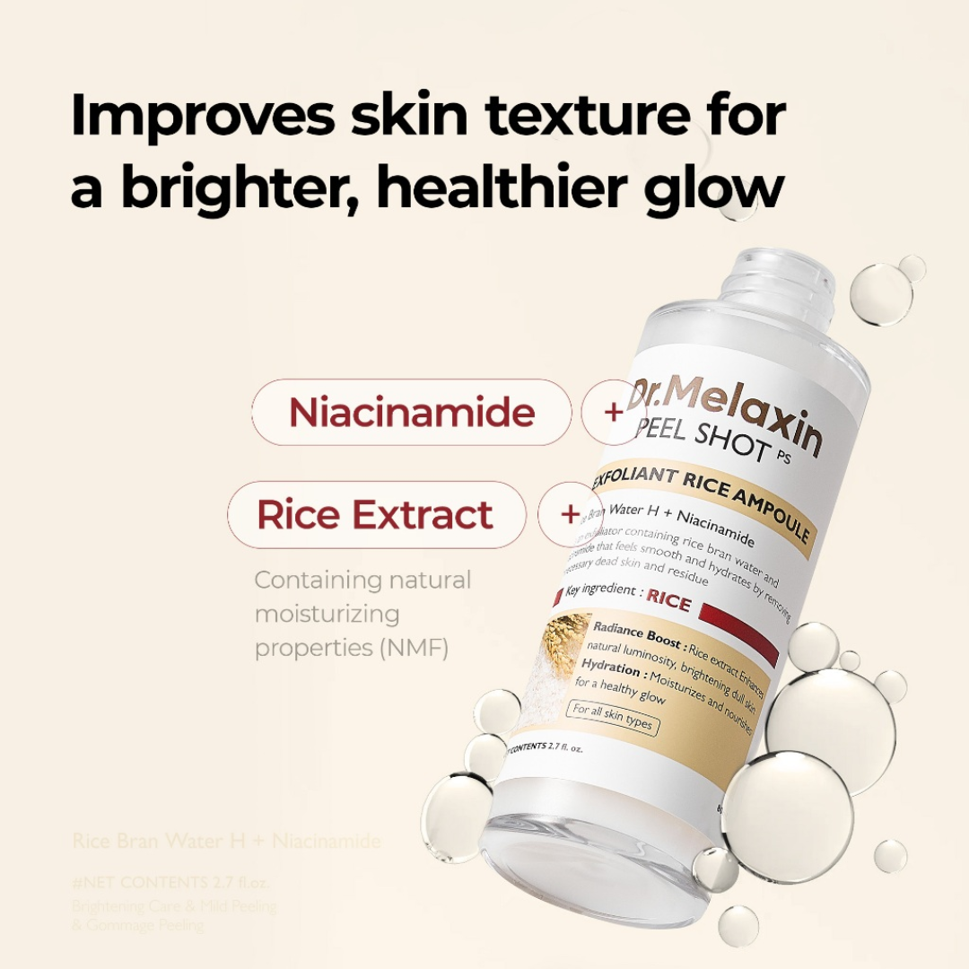 DR. MELAXIN Peel Shot Exfoliant White Rice Ampoule 80ml
