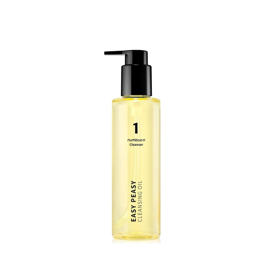 NUMBUZIN No. 1 Easy Peasy Cleansing Oil is a gentle yet powerful formula that dissolves makeup, sunscreen, and impurities with ease. Enriched with a blend of Corn Oil, Sunflower Seed Oil, and Macadamia Seed Oil, it nourishes the skin while cleansing, leaving it soft, hydrated, and refreshed. The lightweight texture rinses off effortlessly without clogging pores, making it perfect for daily use.