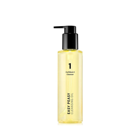 NUMBUZIN No. 1 Easy Peasy Cleansing Oil is a gentle yet powerful formula that dissolves makeup, sunscreen, and impurities with ease. Enriched with a blend of Corn Oil, Sunflower Seed Oil, and Macadamia Seed Oil, it nourishes the skin while cleansing, leaving it soft, hydrated, and refreshed. The lightweight texture rinses off effortlessly without clogging pores, making it perfect for daily use.