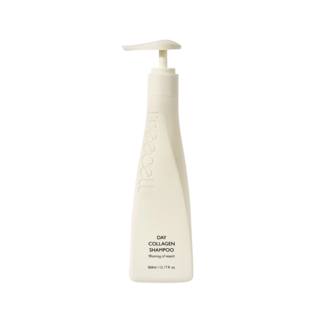 TREECELL Day Collagen Shampoo Morning of Resort is a gentle, daily shampoo that cleanses while nourishing the scalp and hair. Infused with Hydrolyzed Collagen, Silk Protein, and Caffeine, it helps strengthen strands and add shine. A blend of botanical extracts and amino acids supports healthy, hydrated hair with a refreshing finish. Suitable for all hair types.
