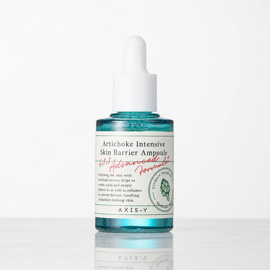 AXIS-Y Artichoke Intensive Skin Barrier Ampoule 30ml with dropper, blue hydrating serum bottle
