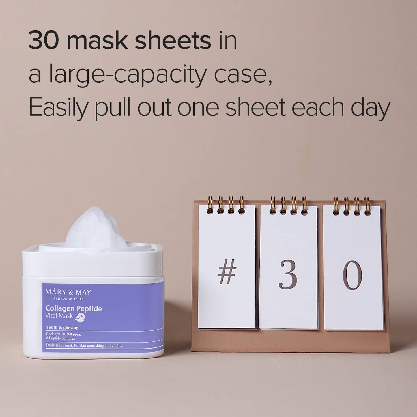 MARY & MAY Collagen Peptide Vital Mask (30ea)